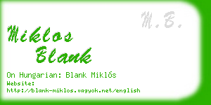miklos blank business card